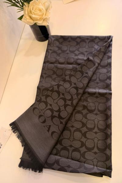 SADE Coach Monogram Desen Şal Siyah