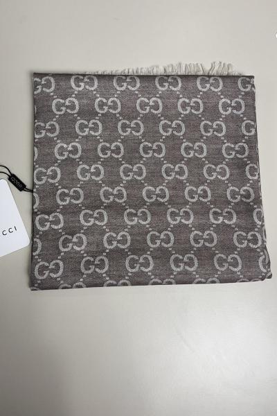 SADE Gucci Monogram Desen Şal Koyu Vizon