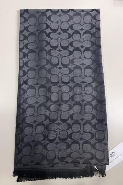 SADE Coach Monogram Desen Şal Koyu Kahverengi