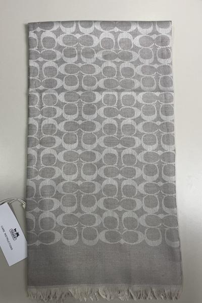 SADE Coach Monogram Desen Şal Açık Vizon