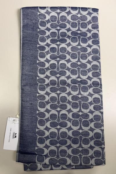 SADE Coach Monogram Desen Şal Mavi