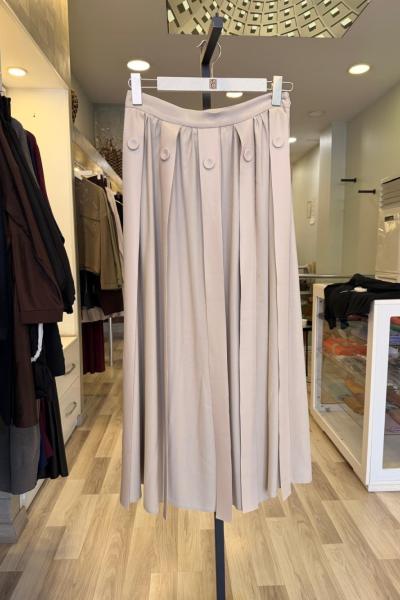 Ceremony 2026 KIŞ Anjelik Deri Saçaklı Etek Taş Rengi