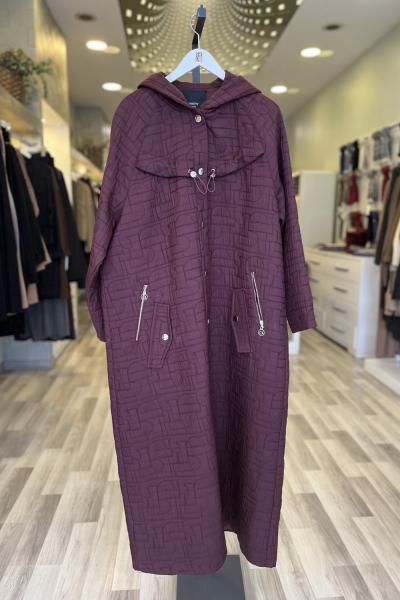 Ceremony 2026 KIŞ Zikzak Dikişli Trençkot Bordo