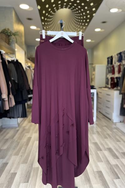 Ceremony 2026 KIŞ Luna Önü Anvelop Pantolonlu Takım Bordo