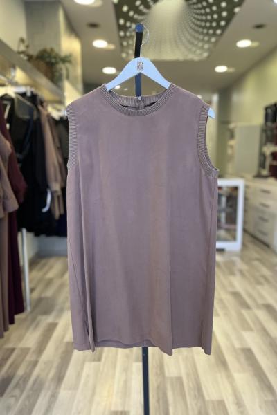 Ceremony 2026 KIŞ Yakası Ve Omuzları Ribanalı İçlik Tunik nude