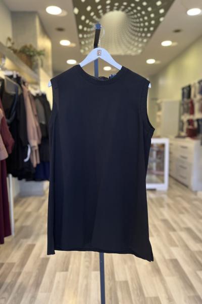 Ceremony 2026 KIŞ Yakası Ve Omuzları Ribanalı İçlik Tunik Siyah