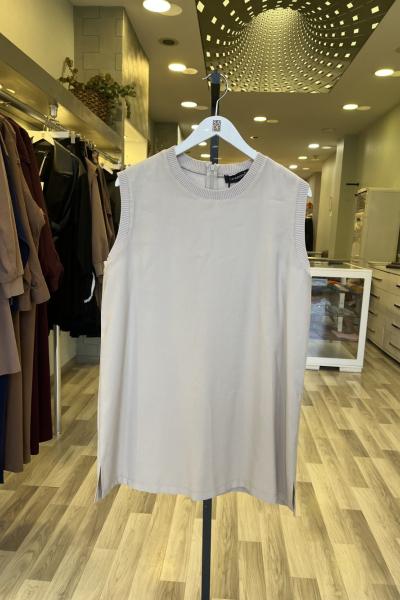 Ceremony 2026 KIŞ Yakası Ve Omuzları Ribanalı İçlik Tunik Taş Rengi