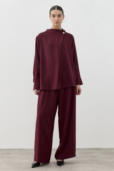 Merwish Palma Krep Takım Bordo