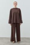 Merwish Modal Comfy Takım Kahverengi