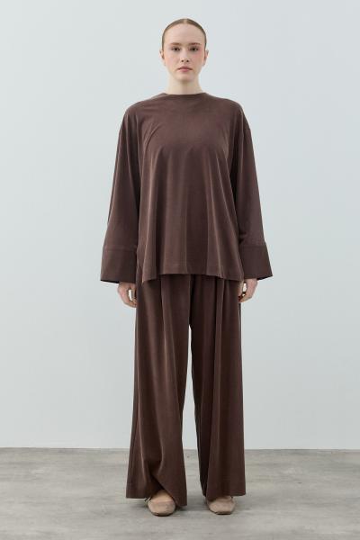 Merwish Modal Comfy Takım Kahverengi