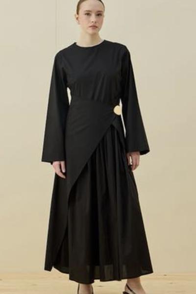 Merwish Chic Elbise Siyah