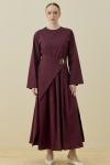 Merwish Chic Elbise Bordo