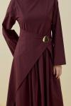 Merwish Chic Elbise Bordo