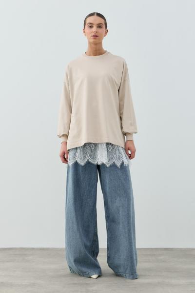 Merwish 2026 Yaz Loli Sweat Bej