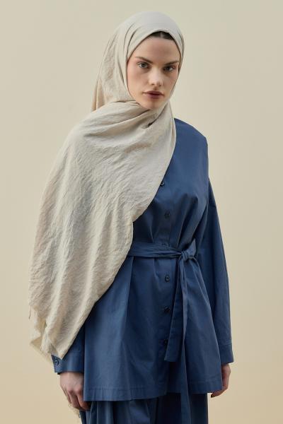 Merwish 2026 Yaz Soft Bambu Şal Ekru