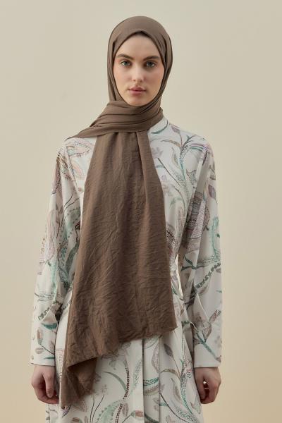 Merwish 2026 Yaz Soft Bambu Şal Kahverengi