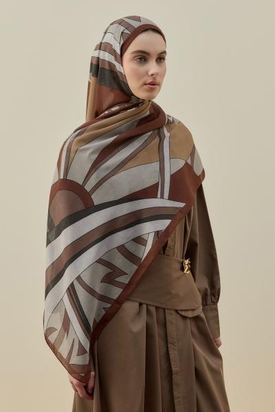 Merwish 2026 Yaz Muccı Şal Kahverengi