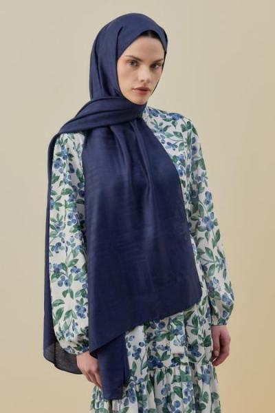 Merwish 2026 Yaz Royal Modest Şal Lacivert