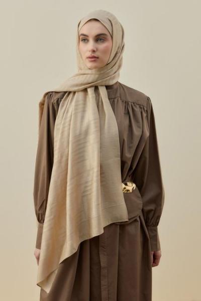 Merwish 2026 Yaz Royal Modest Şal Bej