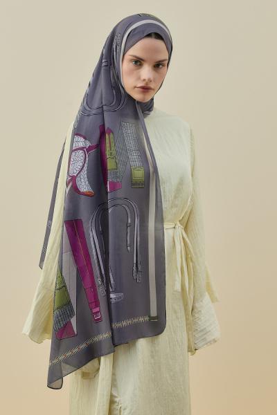 Merwish 2026 Yaz Artisan Şal Füme