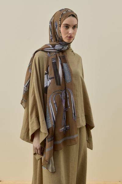 Merwish 2026 Yaz Artisan Şal Camel