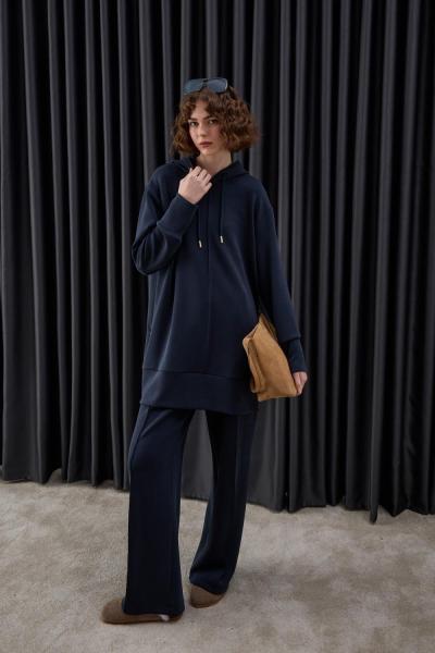 Hilay Oslo Yanları Fermuarlı Tencel Esofman Lacivert