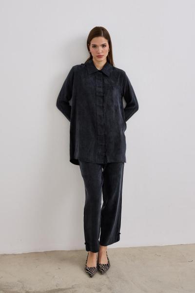 Hilay Emosh Britli Düğmeli Takım Siyah