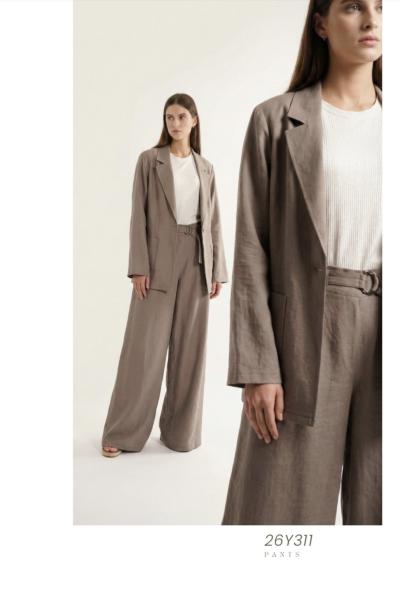 Ceremony 2026 Yaz Arkası Baskı Detaylı Oversize Safari Ceket Vizon