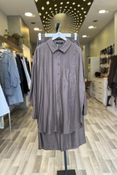 Ceremony 2026 Yaz Çarpraz Cep Detaylı Pantolonlu Safari Takım Vizon