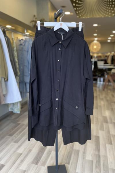 Ceremony 2026 Yaz Cep Kapakları Taş İşlemeli Modal Pantolonlu Takım Siyah