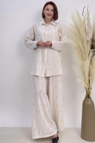 Ceremony 2026 Yaz Halat Broş Aksesuarlı Pullu Payet Takım Taş Rengi