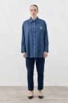 Merwish 2026 Yaz Old Retro Gömlek Lacivert