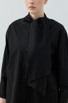 Merwish 2026 Yaz Şal Yaka Gömlek Siyah