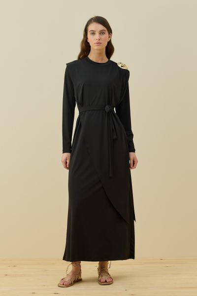 Merwish 2026 Yaz Doha Elbise Siyah