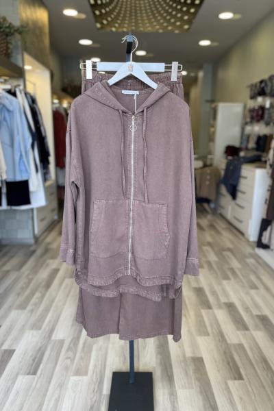 Magazin Kapüşonlu Tencel Takım Soft Kahve
