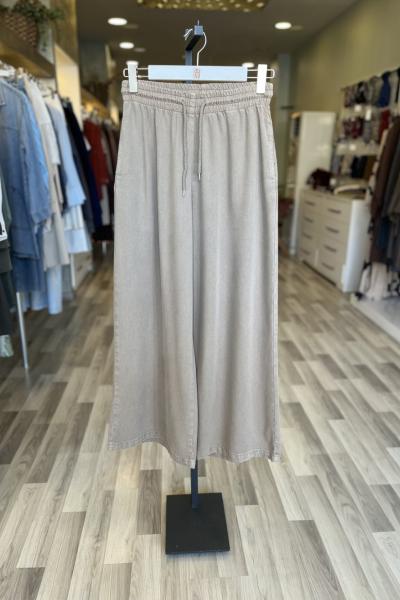 Magazin Beli Lastikli Cepli Bol Kot Pantolon Vizon