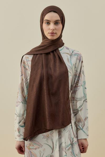 Merwish 2026 Yaz İconic Şal Kahverengi