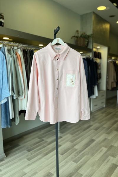 Ceremony 2026 Yaz Cebi Çiçek Nakış Deteyalı Çıt Çıtlı Bluz Pembe