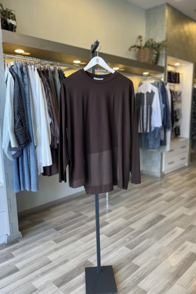 Ceremony 2026 Yaz Uzun Kollu Bambu Bluz Kahverengi