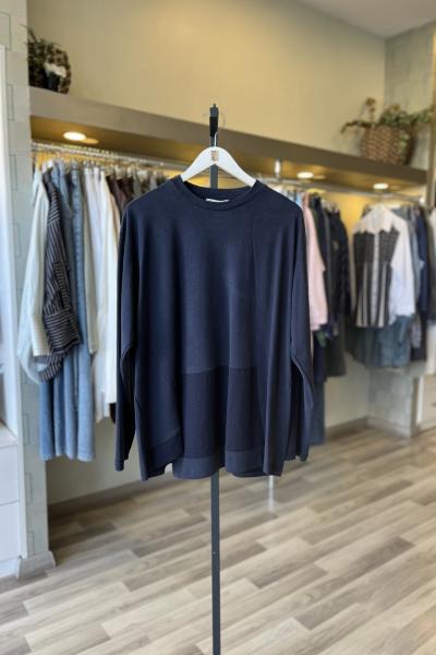 Ceremony 2026 Yaz Uzun Kollu Bambu Bluz Lacivert