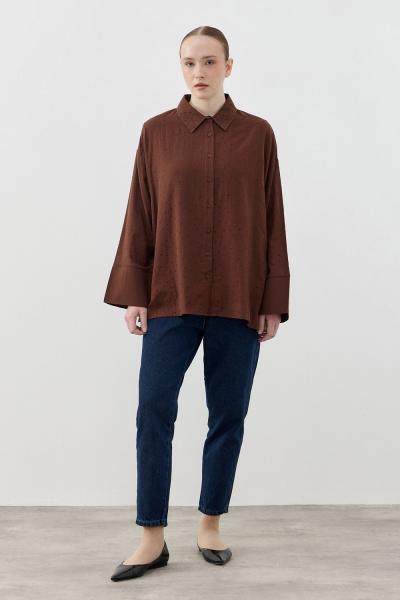 Merwish 2026 Yaz Pamuk Taşlı Gömlek Lacivert