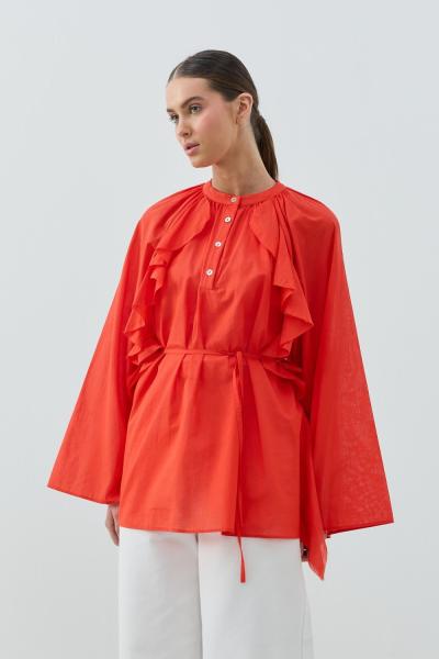 Merwish 2026 Yaz Frill Gömlek Nar Çiçeği