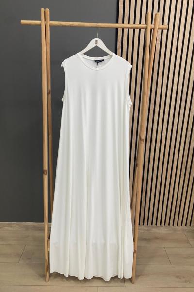 Ceremony Sıfır Kol İçlik Elbise Beyaz