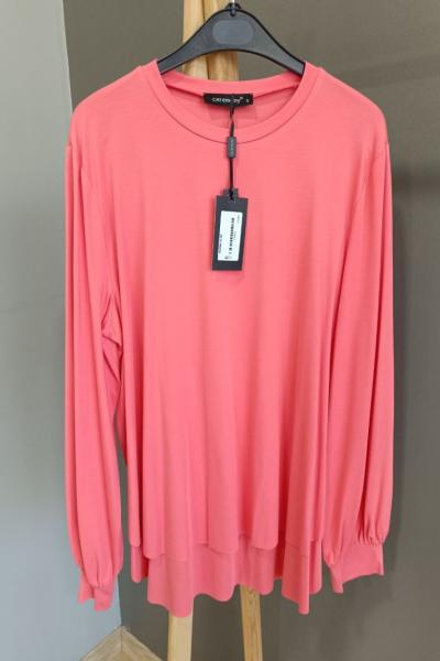 Ceremony Bileği Lastikli Bambu Bluz  Nar Çiçeği