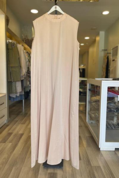 Ceremony Düz Kesim Samar Kolsuz Elbise Somon