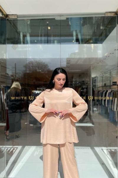 Ceremony Basic Samar Uzun Kollu Etek Üstü Bluz Somon