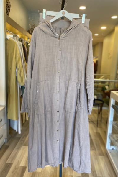 Ayşe Akay Arkası Dantel Müslin Takım Vizon