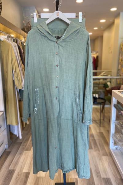 Ayşe Akay Arkası Dantel Müslin Takım Yeşil