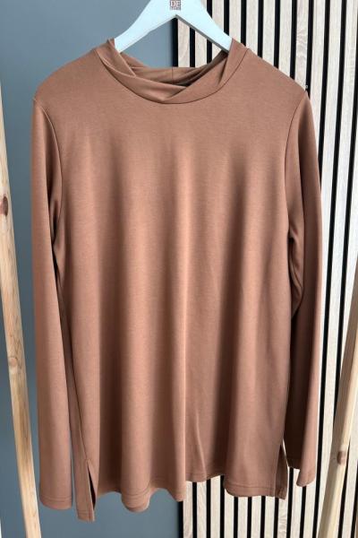 Ceremony Basic Bluz Koyu Camel