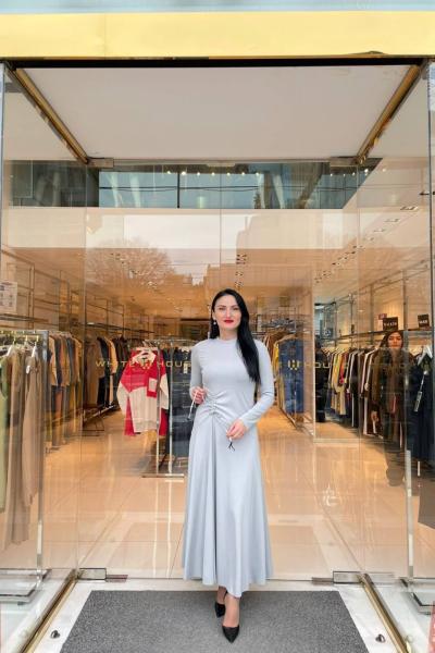 Ceremony Belden Büzgü Detaylı Bambu Fit Elbise Gri